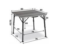 Large 100 / 120cm Folding Camping Outdoor Table Brunner Elutop Premium Woodgrain