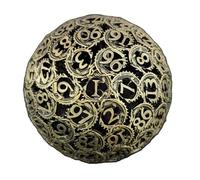 Large 100 Sided Dice, Polyhedral Metal Hollow D100 RPG Dungeons and Dragons D&D Board Giant Flying Dragon Game Dice Accessories and Digital Teaching Vintage Gold