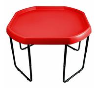 Large 100cm Coloured Mixing Tray AND Height Adjustable Stand Included - For Fun & Messy Sand, Water & Glitter Play in School and Nursery or Home and Garden (Red)