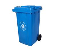 Large 100L Blue Plastic Trash Can with Flip Lid - Perfect for Waste Sorting & Recycling - Ideal for Commercial Markets and Outdoor Use