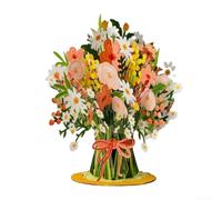 Large 10x7 Inch 3D Pop-Up Card Floral Design