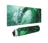 Large 11.8x31.5 Inch Mouse Pad Unique Ocean Green Wave Surf vPrint Non-Slip Rubber Base Gaming Mousepad