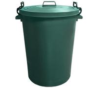 Large 110L Green Plastic Bin with Locking Lid - Heavy Duty Outdoor Storage Container, Clip-lock Lid, Weather Resistant, Strong Handles for Garden Waste, Rubbish & Animal Feed Colour Coded Bin