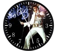 Large 12" Elvis Wall Clock Clear Glass Face Silent Non-Ticking Nice for Gift or Décor G25