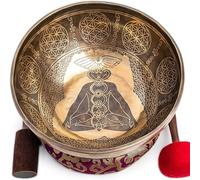 Large 12-Inch Hand-Carved Tibetan Singing Bowl - Master Grade 7-Metal Sound Bath & Chakra Healing Meditation Bowl for Yoga & Sound Therapy