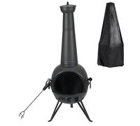 Gr8 Garden Large 130Cm Tall Garden Patio Chiminea Wood Log Burner Fire Pit Bbq Grill Heater