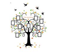 Large 160 * 204Cm Family Tree Heart-Shaped Photo Frame Wall Sticker Love You Forever Bird Decals Mural Art Home Decor Removable