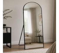 Large 165x60cm Black Arched Floor Standing Mirror