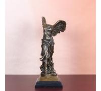Large 18.5 Inch Bronze Winged Victory Goddess Statue - Greek Mythology Sculpture for Home Decor, Elegant Antique Art Piece, for Mythology Lovers
