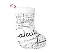 Large 18 Inch Christmas Stockings For Fireplace, Math Geometry Geek Calculus, Bulk Xmas Stockings For Holiday Decoration, Giant Festive Stocking Stuffers For Kids, Family, Christmas Party Decor