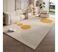 Large 180x200cm Non Slip Washable Area Rug Soft Short Pile for Living Room & Dining Room Abstract Geometric Lines in Grey Perfect Home Decor Addition