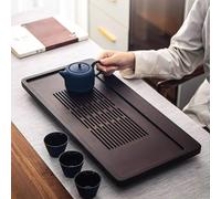 Large 19 Inch Bamboo Chinese Gongfu Tea Ceremony Tray with Drain Drainage Tea Box with Water Storage for Kungfu Kung fu Tea Set