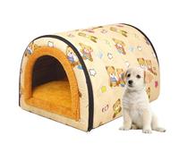 Large 2-in-1 Dog Bed and Kennel 45 x 32 x 35 cm Plush Waterproof Dog Kennel Foldable Washable Soft Cushion Warm Non-Slip Dog House for Extra Warmth