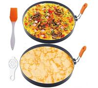 Large 2 Packs 8" Large Omelet Ring for Frying Egg,8" Large Omelet Ring for Griddle,Non-stick Stainless Steel Round Egg Rings Pancake Mold Rings with Insulated Handle Grill Oil Brush & Egg Separator