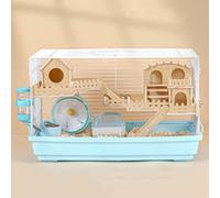 Large 2 Tier Hamster Cage with Various Accessories for Syrian Dwarf Russian Hamsters Blue Habitat for Small Animals