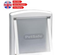 Large 2-Way Pet Door in White - Magnetic Closure & Optional Tunnel Extension