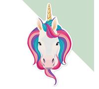 Large 210mm 'Rainbow Unicorn Face' Permanent Sticker Decal for Cars/Windows/Bins/Walls etc (DW00104422)