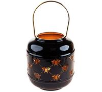 Large 21cm Black Iron Honey Bumble Bee Silhouette Candle Holder Lantern