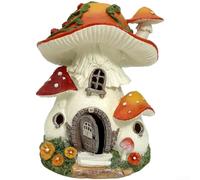Large 21cm Solar Powered Mushroom Light Resin Craft Garden | Auto on at dusk, off at dawn, polycrystalline panel, charging, resin craft build