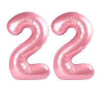Large 22 Balloons Number Birthday Party Decorations, 40 Inch Baloons for Women Men, Pearl Pink Number Decor for Party, Marriage Proposal, Wedding Events