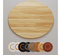 Large 22" Solid Wood Lazy Susan Turntable - Smooth Rotating Serving Tray for Dining Table, Perfect for Parties, Family Meals & Entertaining (White Finish)
