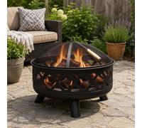 Large Round Fire Pit Bowl 24 inch Garden Camping Heater Burner