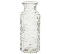 Large 25cm Glass Wide -Mouth Bottle Flower Vase, Woven Style