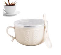 Large 25oz Soup Mug With Lid |Dishwasher-Safe Microwave Bowls With Leak-Proof Lids | For Noodles, Oatmeal, Tea, Snacks, Travel, Christmas Meals, Cafe & Home Kitchen Use
