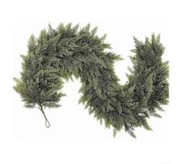 Large 270cm Green Pine Wreath for Wall and Centerpiece(1.8 m) | Soft touch rubber needles, realistic pine texture, holly leaf accents, 180cm length, indoor outdoor use