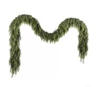 Large 270cm Green Pine Wreath for Wall and Centerpiece(2.7 m) | Soft touch rubber needles, realistic pine texture, holly leaf accents, 180cm length, indoor outdoor use