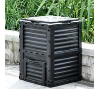 Large 287L Compost Bin with Lid & Bottom Door - Easy Assembly Outdoor Composting Bins for Quick Fertile Soil Creation - Durable and Efficient Garden Waste Solution
