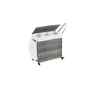 Large 3-Compartment Laundry Hamper with Lid & Wheels