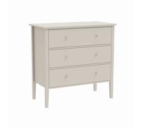 Large 3 Drawer Chest Of Drawers - Abbey Pale Ivory Range Melody Maison White One Size