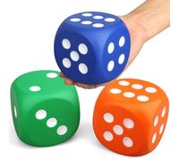 Large 3 Inch Foam Dices Fidget Cube, Jumbo Stress Relief Block Number Dots Big Dice, Squeeze Squishy Giant Foam Giant Dice for Famlity Board Math Game Classroom Party Favors Bag Stuffers