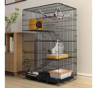 Large 3-Story Cat House, Collapsible Pet Cage, Catio Cat Condo Enclosure for Multiple Cats, Ideal for Indoor/Outdoor Play