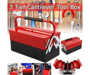 Large 3 Tier 5 Tray Heavy Duty Professional Metal Storage Cantilever Tool Box