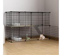 Large 3 Tier Cat Cage Enclosure with Ladders, Anti-Jumping Kitten Crate, Indoor Outdoor Pet Exercise Yard Fence for 1-5 Cats