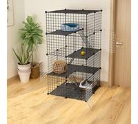 Large 3 Tier Cat Cage Enclosure with Ladders, Anti-Jumping Kitten Crate, Indoor Outdoor Pet Exercise Yard Fence for 1-5 Cats