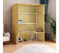 Large 3 Tier Cat Cage Enclosure with Ladders, Anti-Jumping Kitten Crate, Indoor Outdoor Pet Exercise Yard Fence for 1-5 Cats