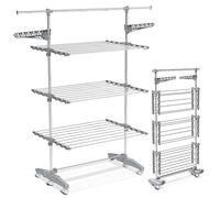 Large 3 Tier Clothes Airer, Laundry Drying Rack Foldable Stainless