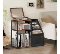 Large 3-Tier Record Player Stand Vinyl Storage up to 140 Albums VASAGLE Brown One Size