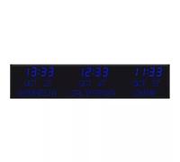 Large 3 - Time Zone Wall Clock for Home, Living Room, and Office - Editable City Name, Time, and Date, 143 * 30 * 6cm