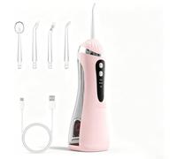 Large 300ml Tank Water Flosser Easy Fill Clean(Pink) | Cordless design, 3 cleaning modes, 1800 pulses/min, deep plaque removal, gum health improvement