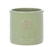 Large 30cm Green Heritage Cylinder Garden Ceramic Planter Plant Flower Pot - Frost Proof