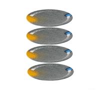 Large 30cm Melamine Platters 4 Pcs Grey Finish(17.6cm)