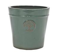 Large 33cm Pine Green Heritage Garden Ceramic Conical Planter Plant Flower Pot - Frost Proof