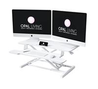 Large 36" White Standing Desk Converter with Keyboard Raiser - Portable Adjustable Desk Riser - Stand Up Desk Converter Sit to Stand Desk Stand