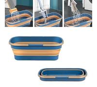 Large 360 Degree Magic Mop - Self Wringing Wall and Flat Floor Cleaning Mop With Scraper for Windows - Blue, Bucket Included