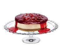 Large 38cm Clear Glass Footed Round Server Cake Muffin Stand Centrepiece