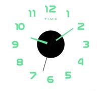 Large 3D DIY Wall Clock Modern Acrylic Mirror Stickers, Frameless Luminous Quartz with Adjustable Size for Home Office Hotel Decoration(Arabic numerals)